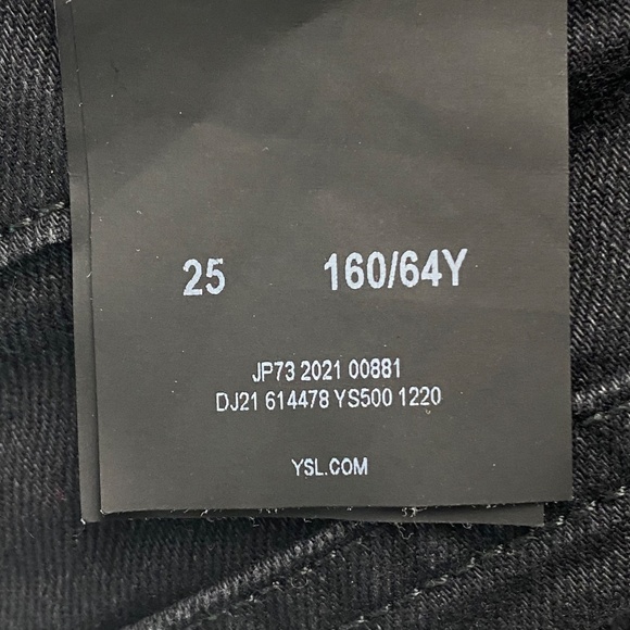 SAINT LAURENT Paris High-rise skinny jeans in Black Size 25 - Picture 12 of 16
